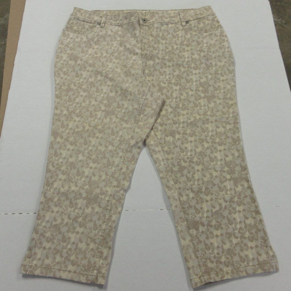SONOMA Modern Fit Ankle Tan Geometric Pattern Womens Size 18W Crop Skimmer Capri